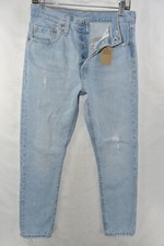 New Levi's 501 S Skinny High Rise Distressed Light Blue Jeans Womens Size 27x28