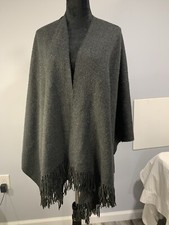 Women  s Grey Fringed Cape Color Grey One Size Fits All