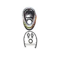Small Block Chevy Sbc Chrome Steel 2-piece Timing Cover 4.3l 305 327 350 383 400