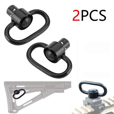 2PCS Heavy Duty Flush Push Button Quick Detach 1.25'' Rifle QD Sling Swivel Mount