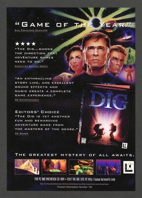 The Dig PC 1995 Big Box Classic Adventure Game Promo Ad Print - Small Poster