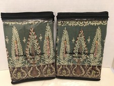 2 Nicole Miller Global Getaway Green European Pillow Shams Euro Sham Set New