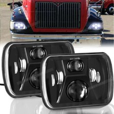Pair 5X7 7x6 LED Headlights Hi Low Beam For International IHC 9200 9900 9400i
