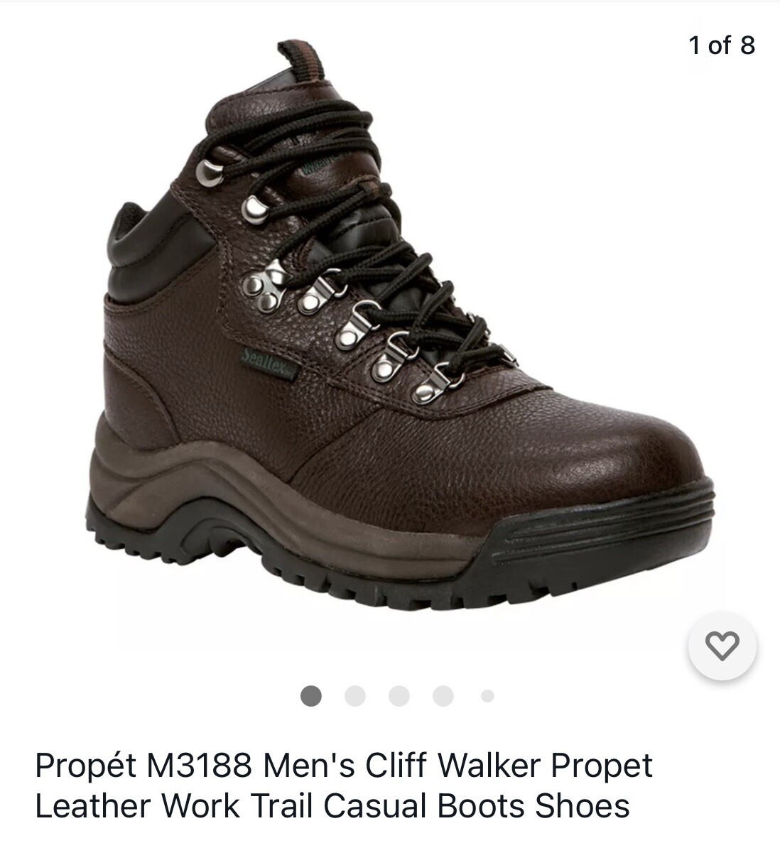 PROPET MEN\'S CLIFF WALKER HIKING BOOTS: WATERPROOF:BLACK: NEW IN BOX: 8.5 X (3E) Propet Men main image 3