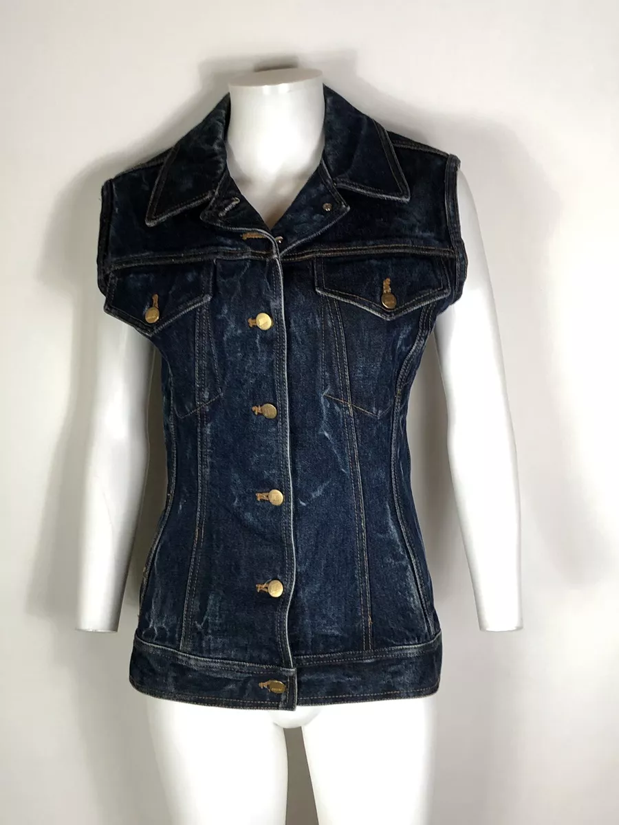 Vtg Jean Paul Gaultier Junior 80s Denim Corset Vest Sz 42 S/M | eBay