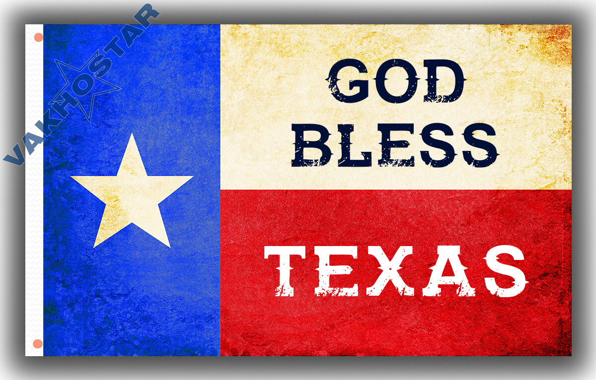 God Bless Texas Vintage Living Garden Décor flag 90x150cm 3x5ft