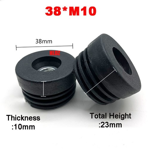 Round Black Plastic Nut Plugs M6/M8/M10 Threaded End Cap Insert Chair Table Feet - Picture 26 of 28