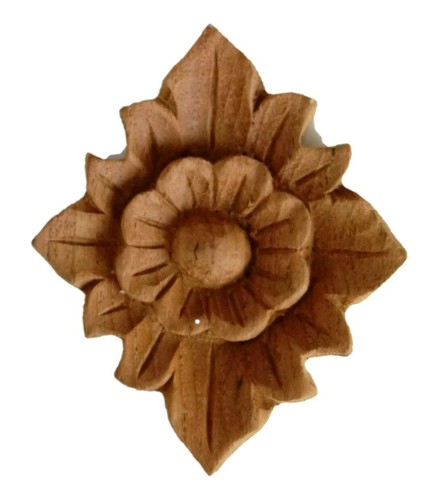 x4 Vintage Holz geschnitzt Teakholz Blume Thai Design Wandkunst Paneel Wohnkultur - Bild 11 von 11