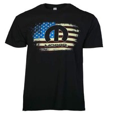 Mopar/M Logo with an American flag Mens T shirt