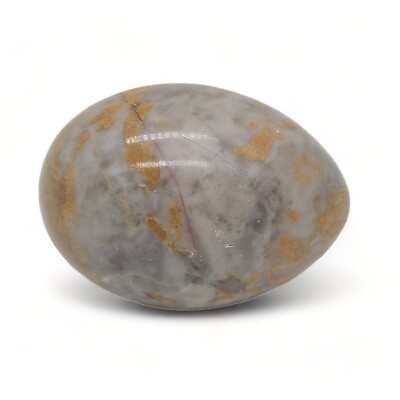 Stone Egg Easter Holiday Kitchen Decor Gray With Gold Flakes Tones Marble 2.75''