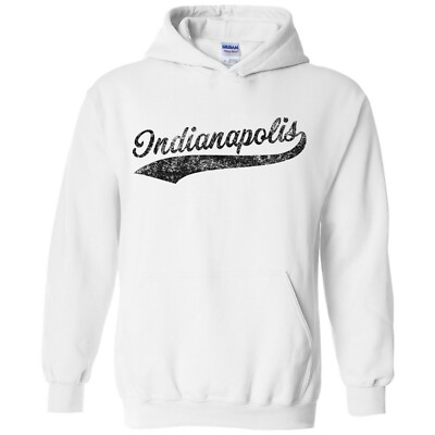 Indianapolis Baseball Script - Hometown FOOTBALL TEAM SPORTS Hoodie - White