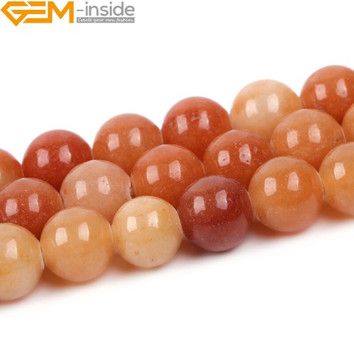 Smooth & Faceted Orange Jade Gemstone Round Beads For Jewelry Making Strand 15" - Picture 32 of 39