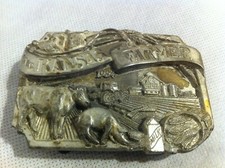 Vintage The Kansas Farmer 1984 Collectible Belt Buckle Made In USA (DR)