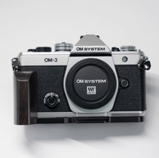 Handmade Wooden Camera Handle Grip L Plate Alloy Base for OLYMPUS OM SYSTEM OM-3