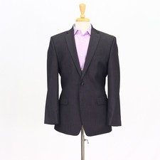 Calvin Klein 38R Gray Sport Coat Blazer Jacket HB 2-Button Wool