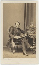 CDV Ken At Paris Circa 1865. Man Holding A Carte De Visite Album