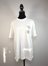 NWOT Adidas Originals Enjoy Summer Graphic Tee White Mens Large L Trefoil Shirt