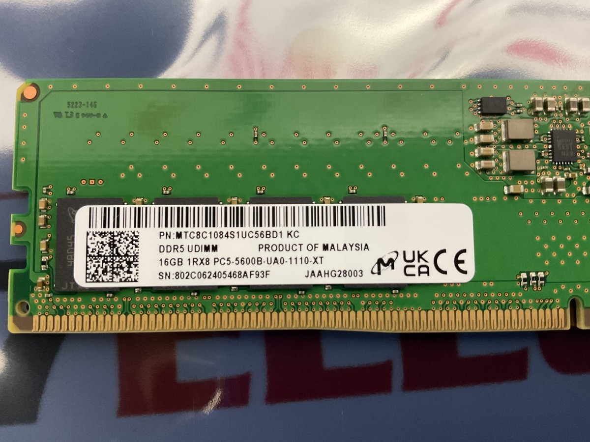 Micron 16GB DDR5 5600 PC5-44800 1Rx8 DIMM Desktop Memory RAM