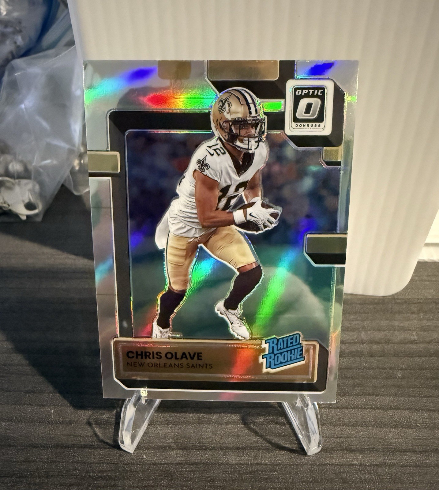 2022 Donruss Optic Holo #209 Chris Olave RC Rated Rookie New Orleans Saints