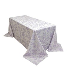 90" x 132" French Toile Pattern Polyester Rectangular Tablecloth Wedding Party