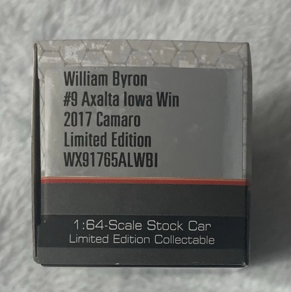 William Byron #9 Axalta Iowa Win 2017 Camaro 1:64 NASCAR Lionel ARC Foto 4 de 4