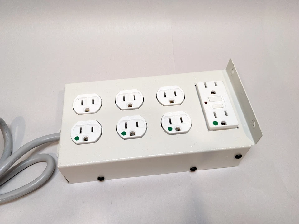 4 Hubbell Hospital Grade 8-Outlet Power Strip GFCI 15A Kord King 4ft 14AWG SJTOW - Image 3 of 4