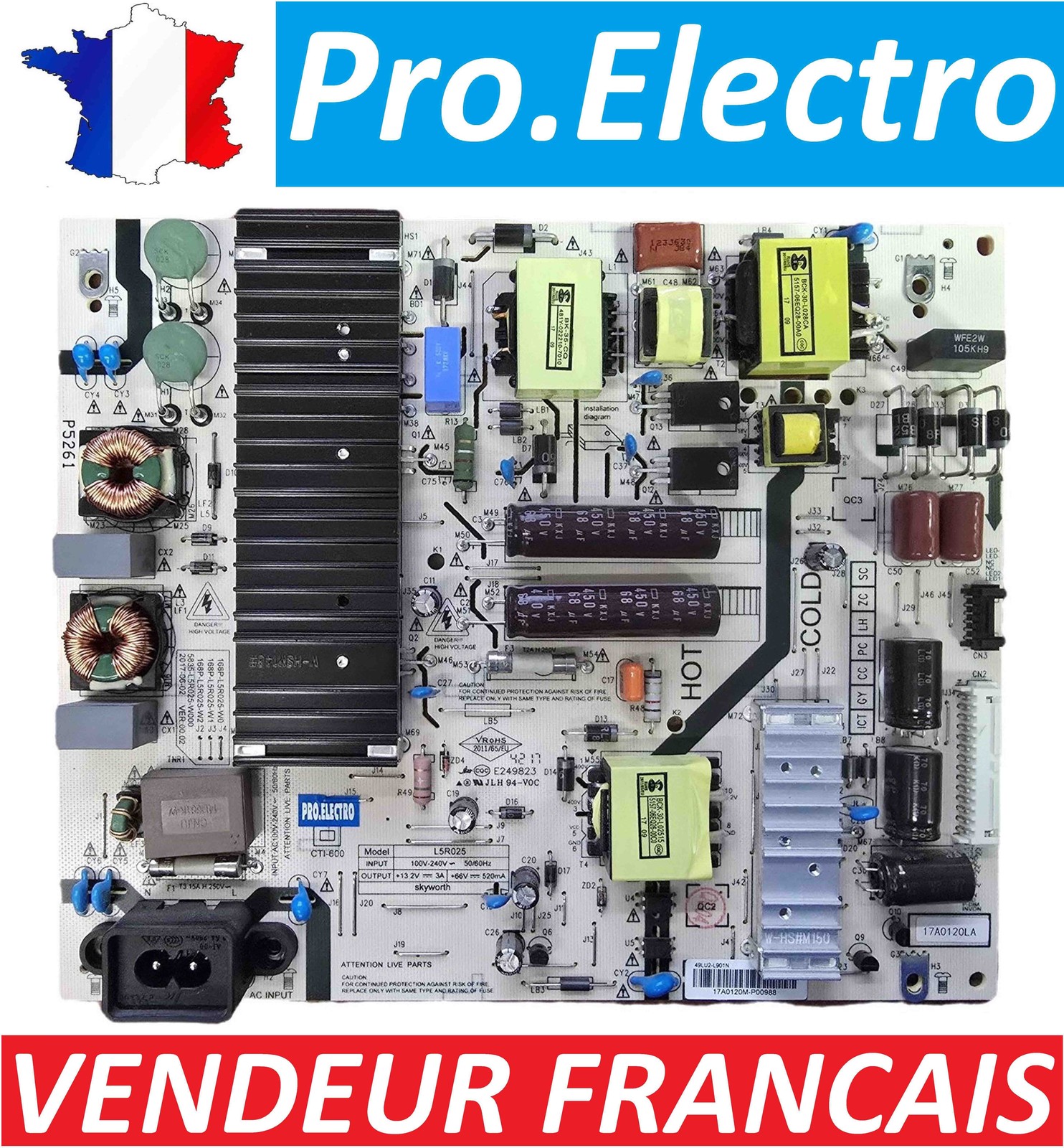Composant PSU 168p-L5R025-W0 haute performance pour châssis LG 49UJ série US