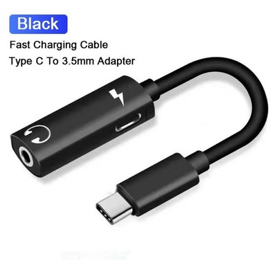 2 in 1 Type-C To 3.5mm Audio Aux Headphone Jack Cable Adapter Charger Cable Lot