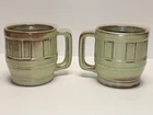 Frankoma 34M Prairie Green Mugs Set of 2 Vintage 1950s–70s Mid-Century USA