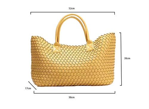 Oversized Woven Tote Bag for School Travel Work With pouch - Picture 22 of 37