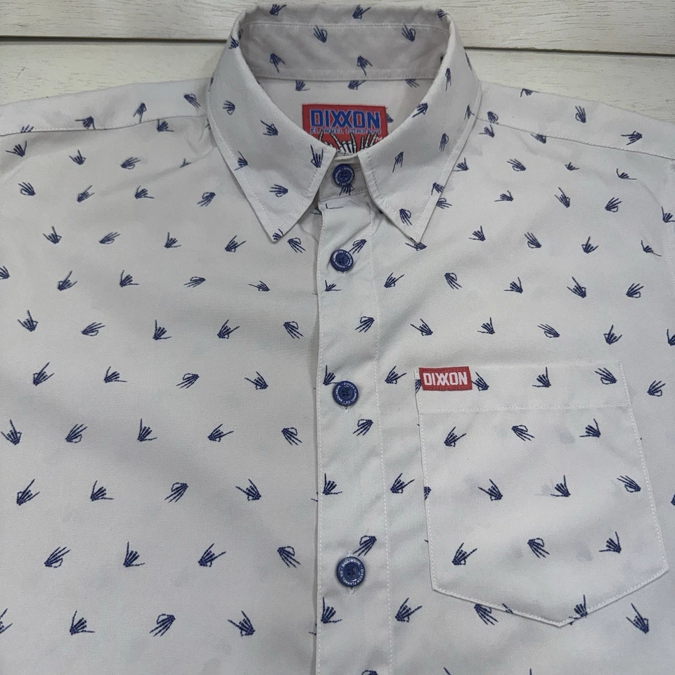 Camisa de Fiesta Dixxon Flannel Co Para Hombre Mediana Brolingual Manga Corta Esqueleto Foto 3 de 4