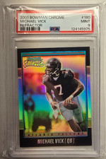 2001 Bowman Chrome Rookie Card Michael Vick QB Refractor /1999 PSA Gem Mint 9