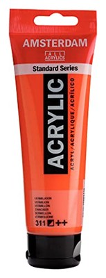 Amsterdam Vermilion Acrylic Paint 4.06 Fl Oz 120 ml High Lightfastness