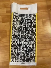 Vtg Strawbridge & Clothier Logo Plastic Bag w Handles 9 X 21 Early 70s
