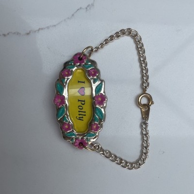Vintage Polly Pocket 1993 I Love Polly Armband hübscher goldener Schmuck Bluebird
