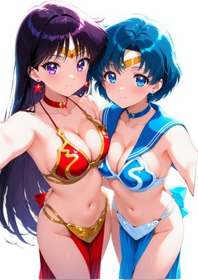 Sailor Mars Mercury Beach Vinyl Car Decal Sticker 7'' Weatherproof