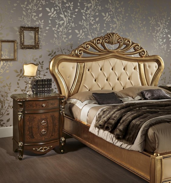 Doppelbett Schlafzimmer MöBel Design Italien Mobilificio Chesterfield Betten Neu-image