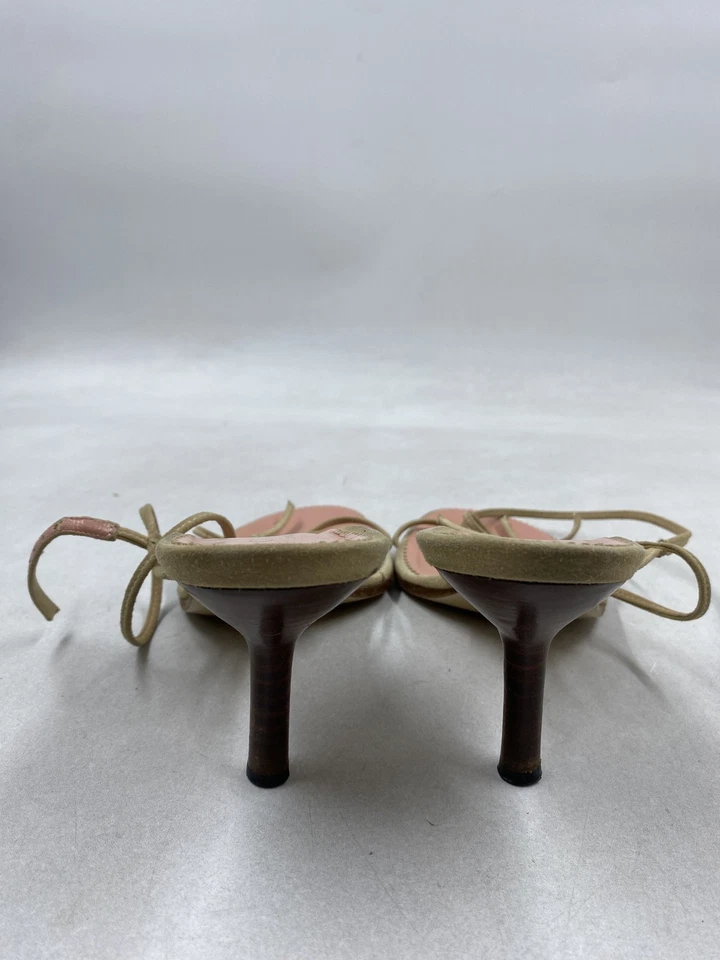 Sandália de salto Gucci de couro rosa com tiras W 6 - Imagem 4 de 4