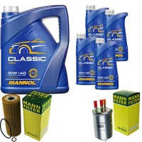 Inspektionspaket 9L Mannol Classic 10W-40 FüR Ssangyong Rexton 2.7 Xdi Kyron
