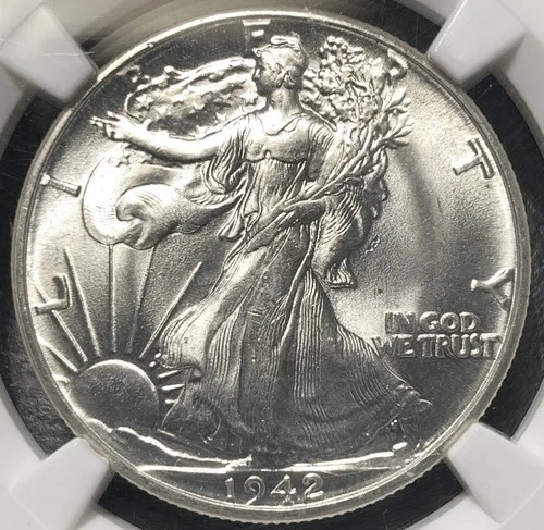 1942 Walking Liberty Silver Half Dollar 50c NGC MS63 CAC Super PQ Gold Recon?