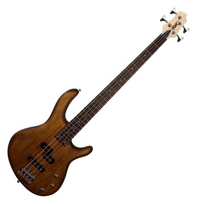 TOller 4-Saiter E-Bass von Cort aus der Action Serie in Open Pore Walnut Finish