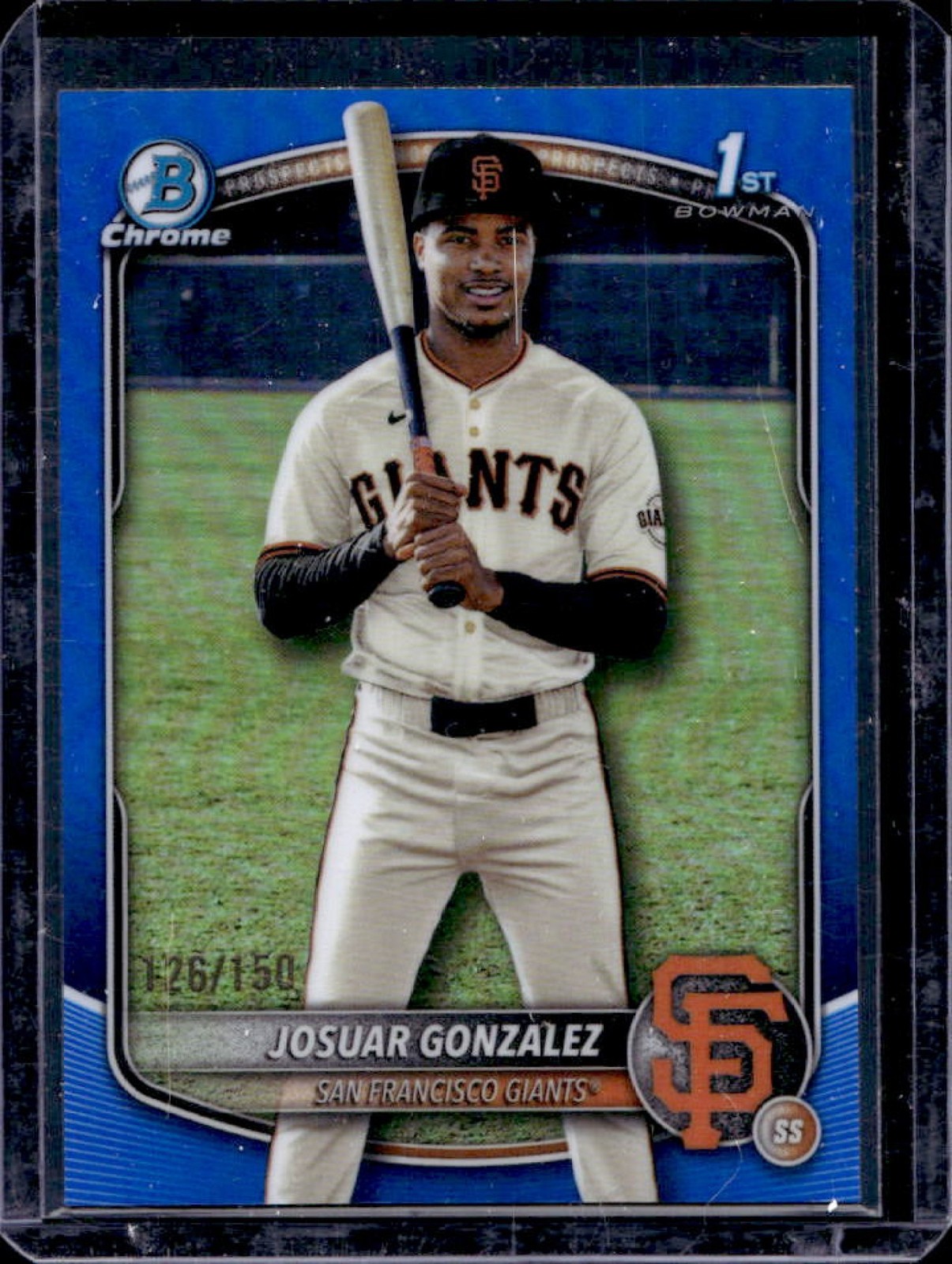 2025 Bowman Chrome Josuar Gonzalez Blue Refractor 1st #126/150 Giants