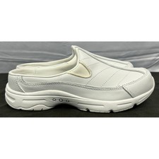 Easy Spirit Hotracings Women's Size 6.5 M White Leather Slip-On Mule Clogs