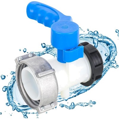 IBC Adapter, Ball Valve, DN50, 75mm, Wasserbehälter, Ablaufventil, Flap