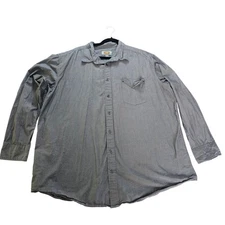 The Foundry Supply Co Mens 2XLT Gray 100% Cotton Long Sleeve Button Up Shirt