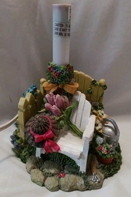 Figi Graphics Lamp. Floral Garden Gate Theme.