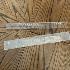 Vtg TransAccurate 201 15โ Clear Acrylic Vernier Scale Drafting Ruler Made in USA