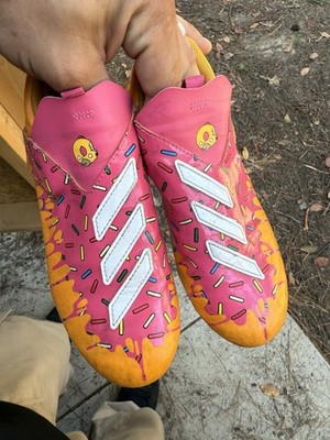 Adidas X Simpsons Treehouse Of Horror  Soccer Cleats Pink Sprinkle Design Size 3