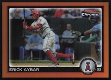 2010 Bowman Chrome Orange Refractor /25 Erick Aybar #141 Angels