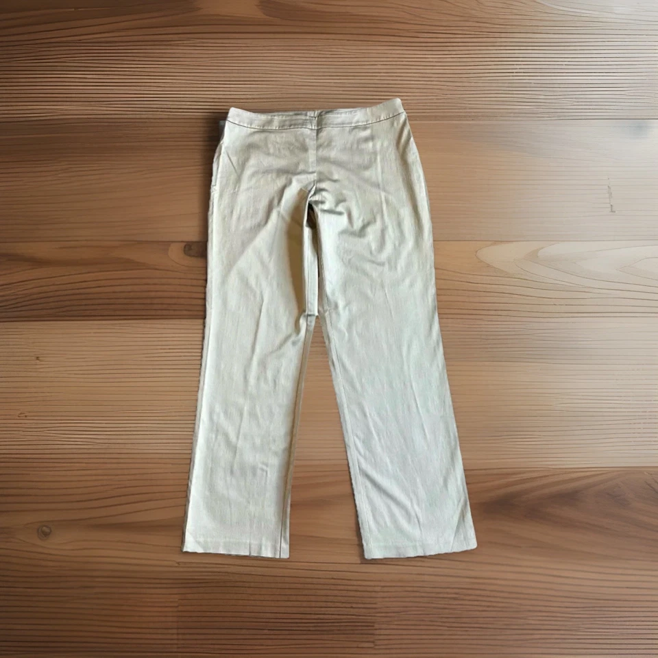 Calça social Eileen Fisher cetim calças creme champanhe festa grande moda - Imagem 3 de 4